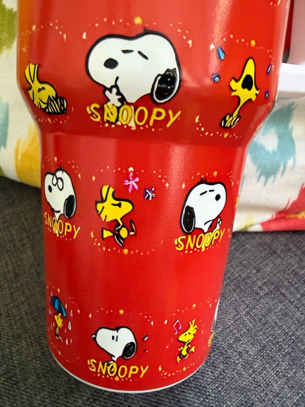 Snoopy Red Stainless Travel Mug with Handle - Picture 3 of 13